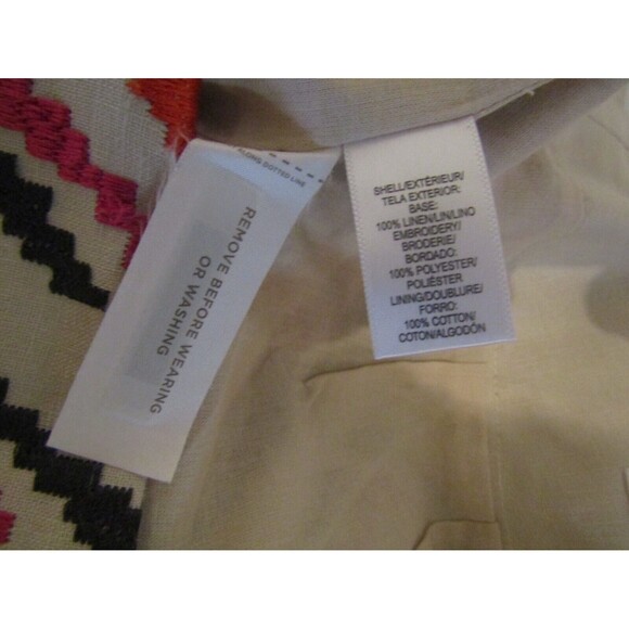 Ann Taylor Loft The Riviera Shorts 100% Linen Aztec Embroidered Size 8 - Picture 7 of 7